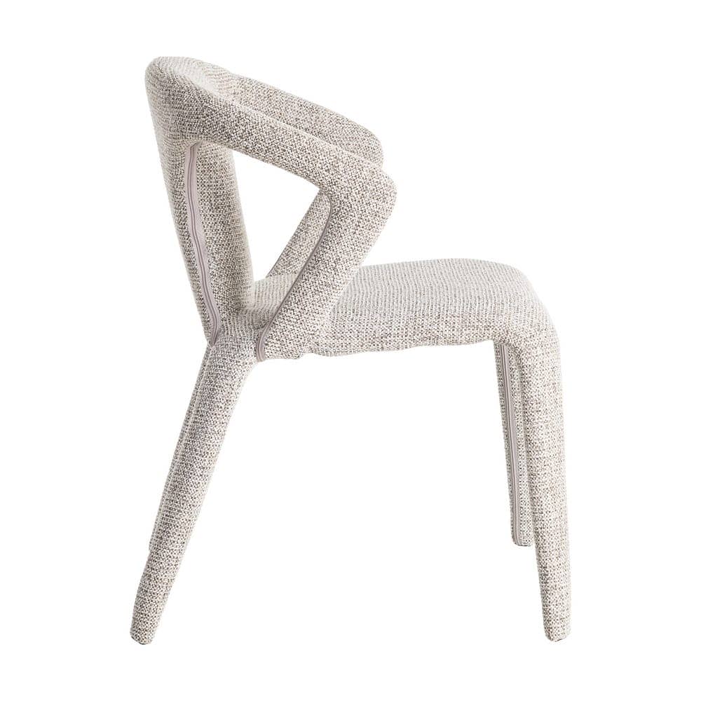 Silla Jaspeada Gris de Tejido con Estructura de Metal 52,5x59x79 cm - Imagen 3