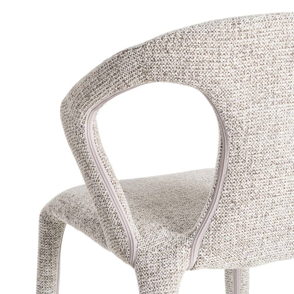 Silla Jaspeada Gris de Tejido con Estructura de Metal 52,5x59x79 cm - Imagen 5