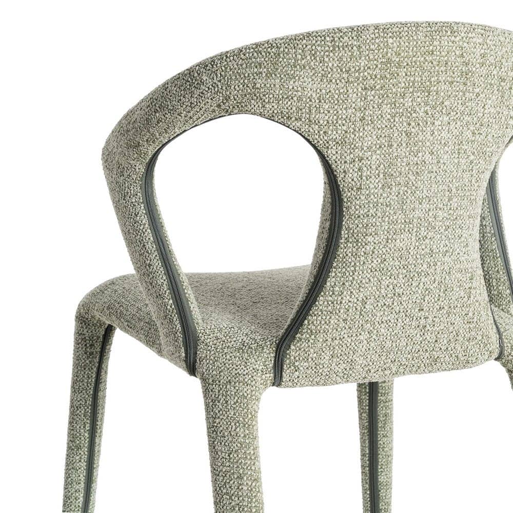 Silla Jaspeada Verde de Tejido con Estructura de Metal 52,5x59x79 cm - Imagen 5