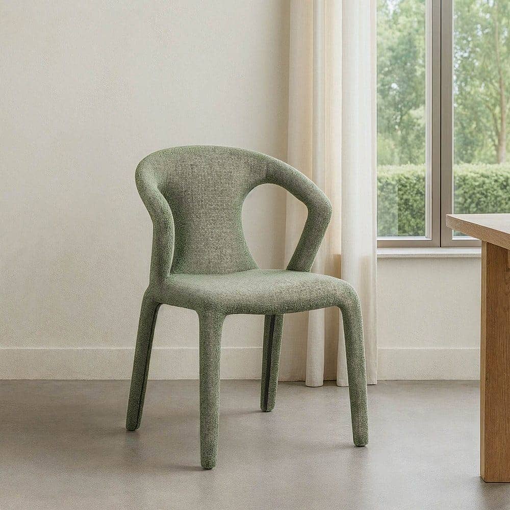 Silla Jaspeada Verde de Tejido con Estructura de Metal 52,5x59x79 cm - Imagen 10