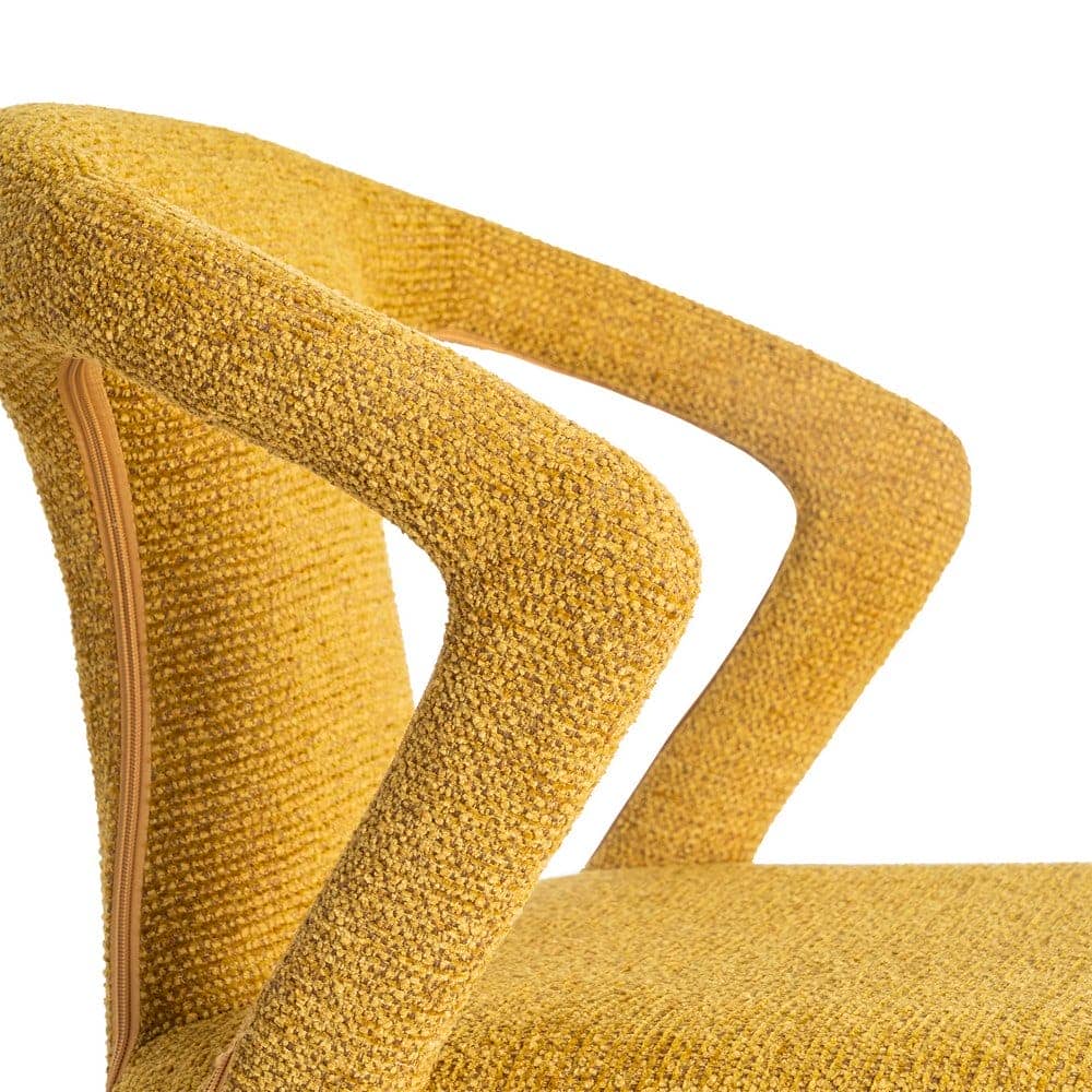 Silla Jaspeada Mostaza Tejido con Estructura de Metal 52,5x59x79 cm - Imagen 6