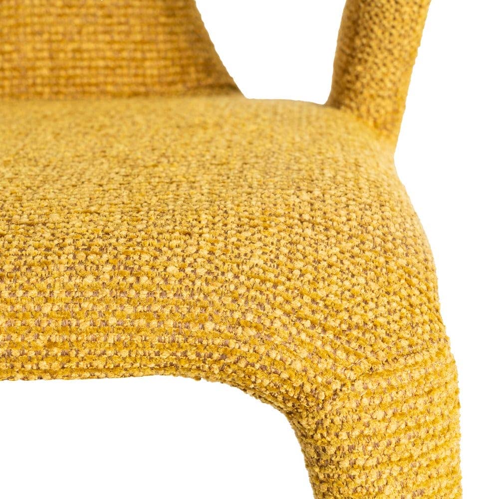 Silla Jaspeada Mostaza Tejido con Estructura de Metal 52,5x59x79 cm - Imagen 7