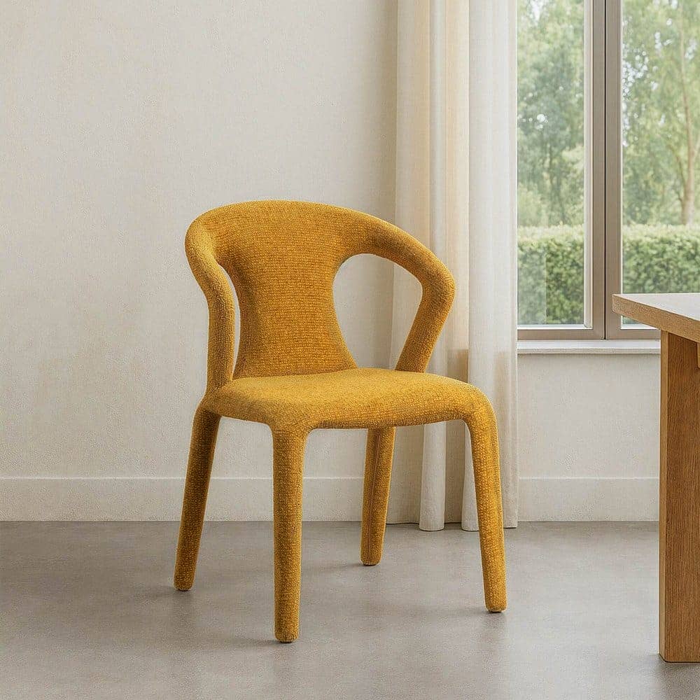 Silla Jaspeada Mostaza Tejido con Estructura de Metal 52,5x59x79 cm - Imagen 10