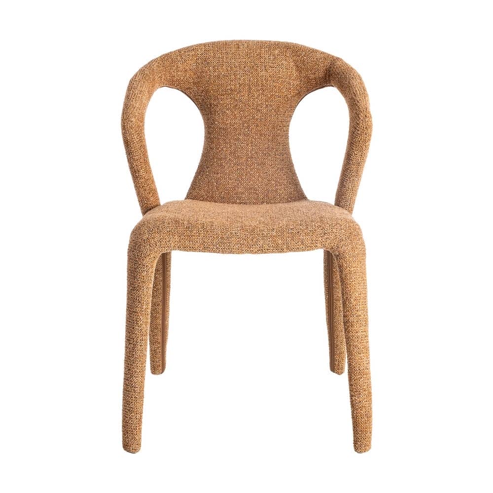 Silla Jaspeada Marrón de Tejido con Estructura de Metal 52,5x59x79 cm - Imagen 2