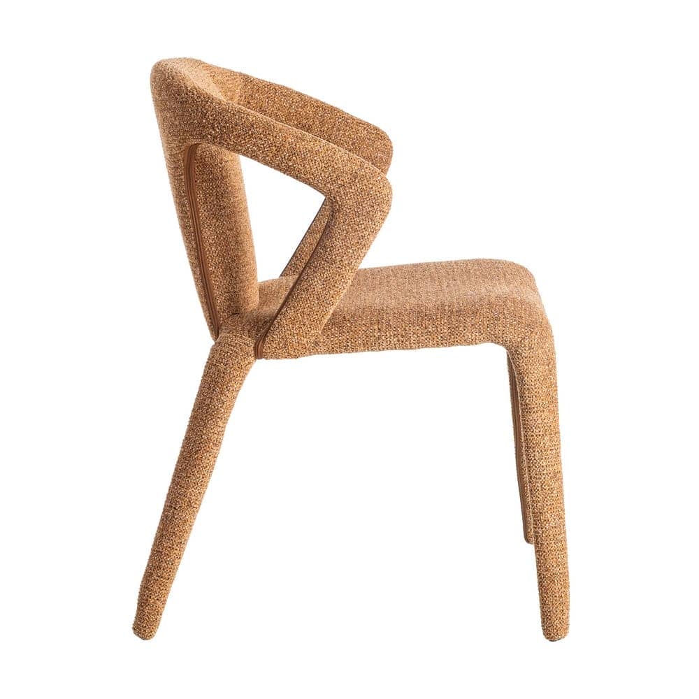 Silla Jaspeada Marrón de Tejido con Estructura de Metal 52,5x59x79 cm - Imagen 3