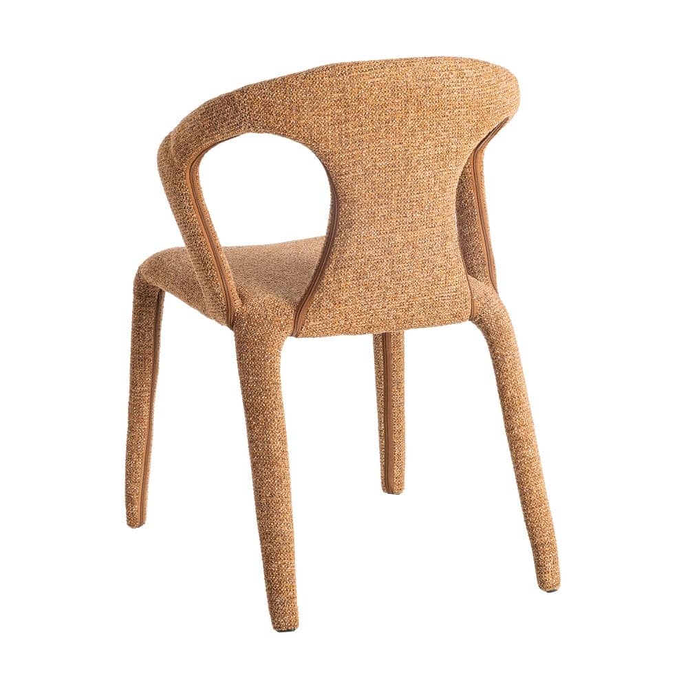 Silla Jaspeada Marrón de Tejido con Estructura de Metal 52,5x59x79 cm - Imagen 4