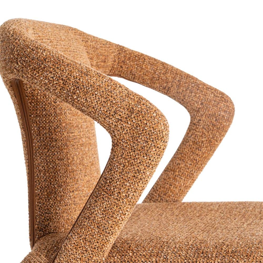 Silla Jaspeada Marrón de Tejido con Estructura de Metal 52,5x59x79 cm - Imagen 6