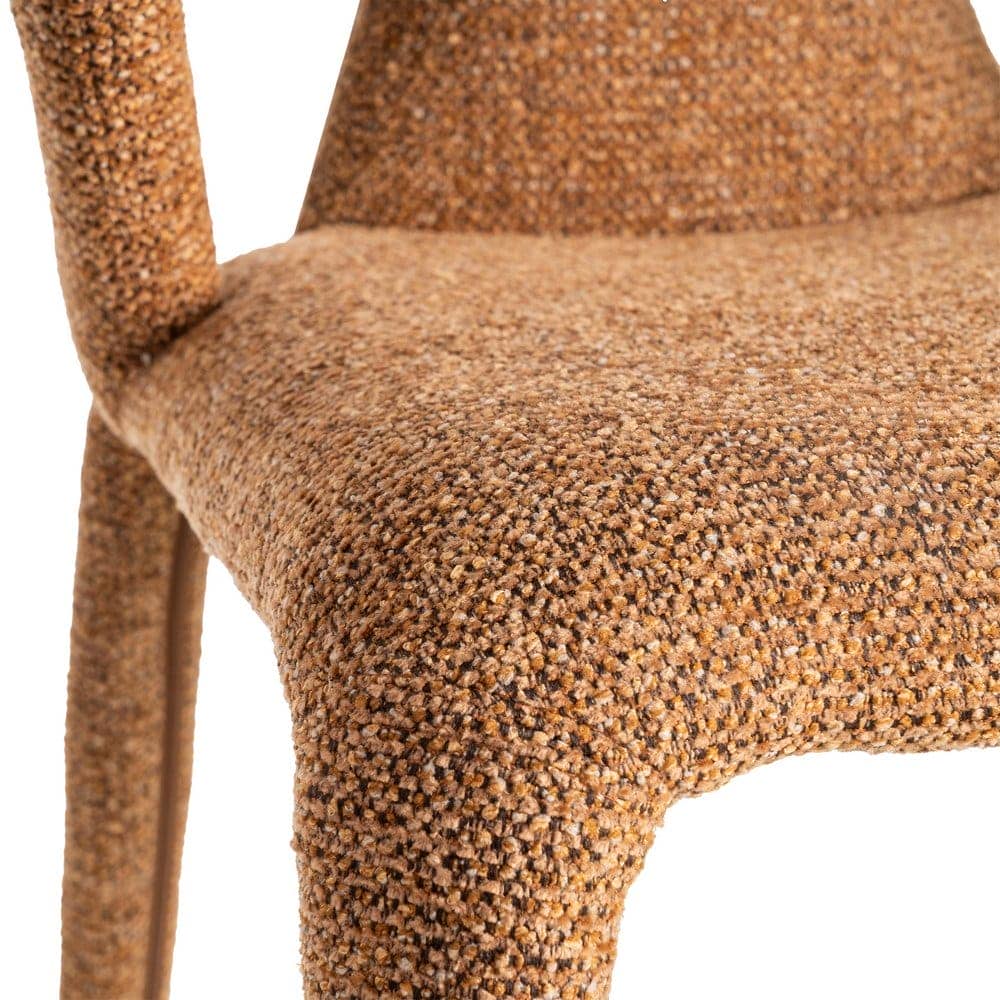 Silla Jaspeada Marrón de Tejido con Estructura de Metal 52,5x59x79 cm - Imagen 7