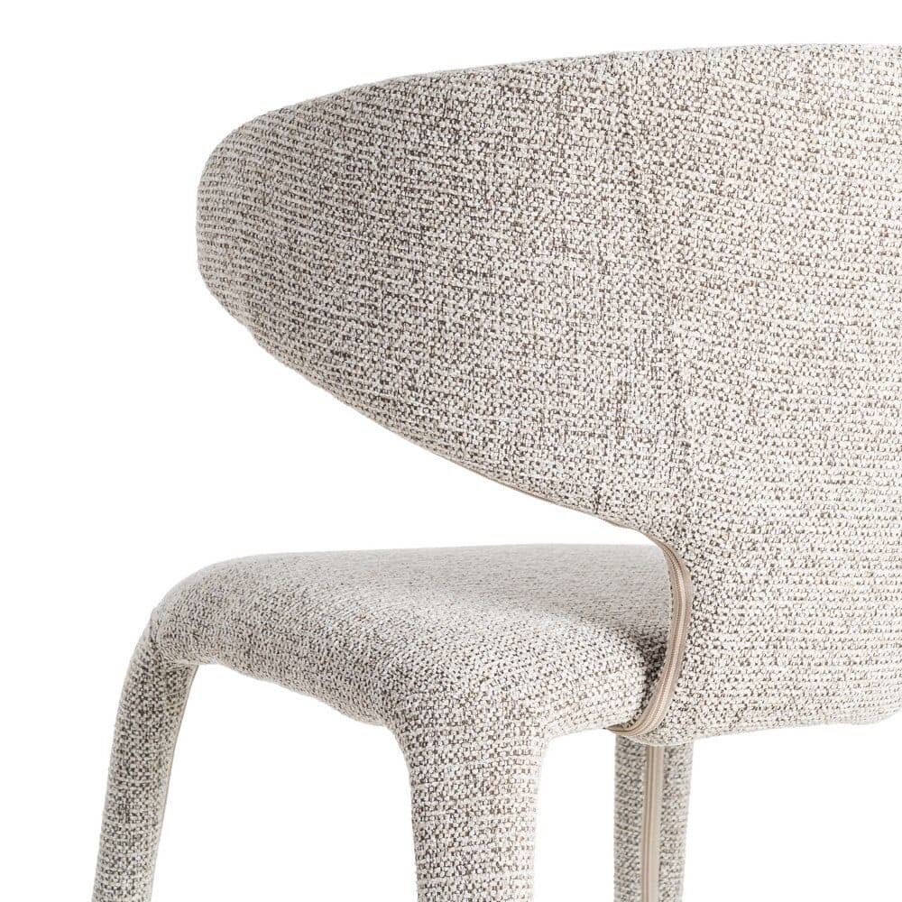 Silla Jaspeada Gris de Tejido con Estructura de Metal 58x60x81 cm - Imagen 5