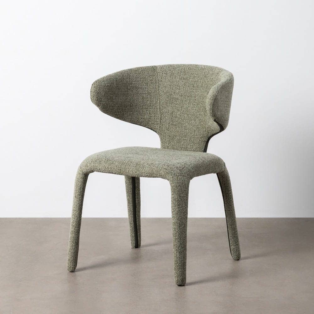 Silla Jaspeada Verde de Tejido con Estructura de Metal 58x60x81 cm - Imagen 9