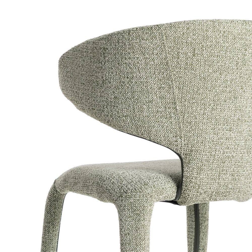 Silla Jaspeada Verde de Tejido con Estructura de Metal 58x60x81 cm - Imagen 5