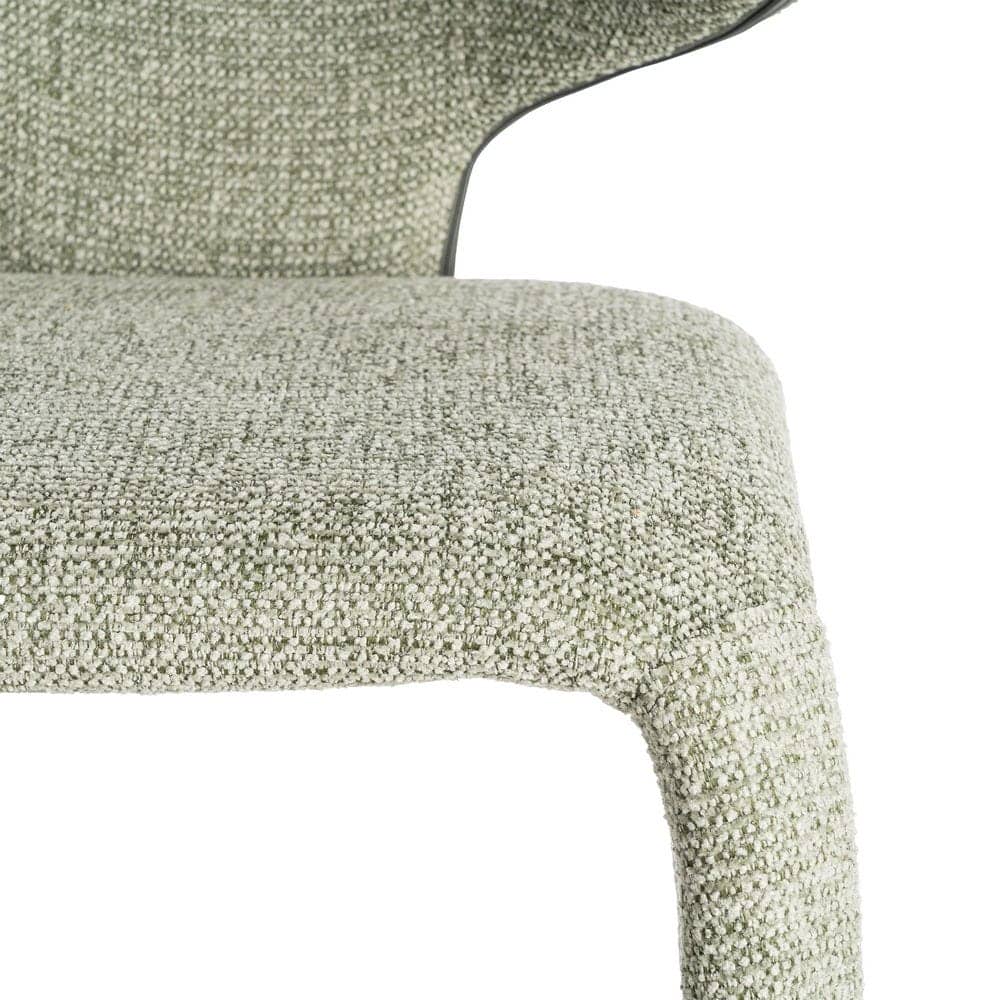 Silla Jaspeada Verde de Tejido con Estructura de Metal 58x60x81 cm - Imagen 6