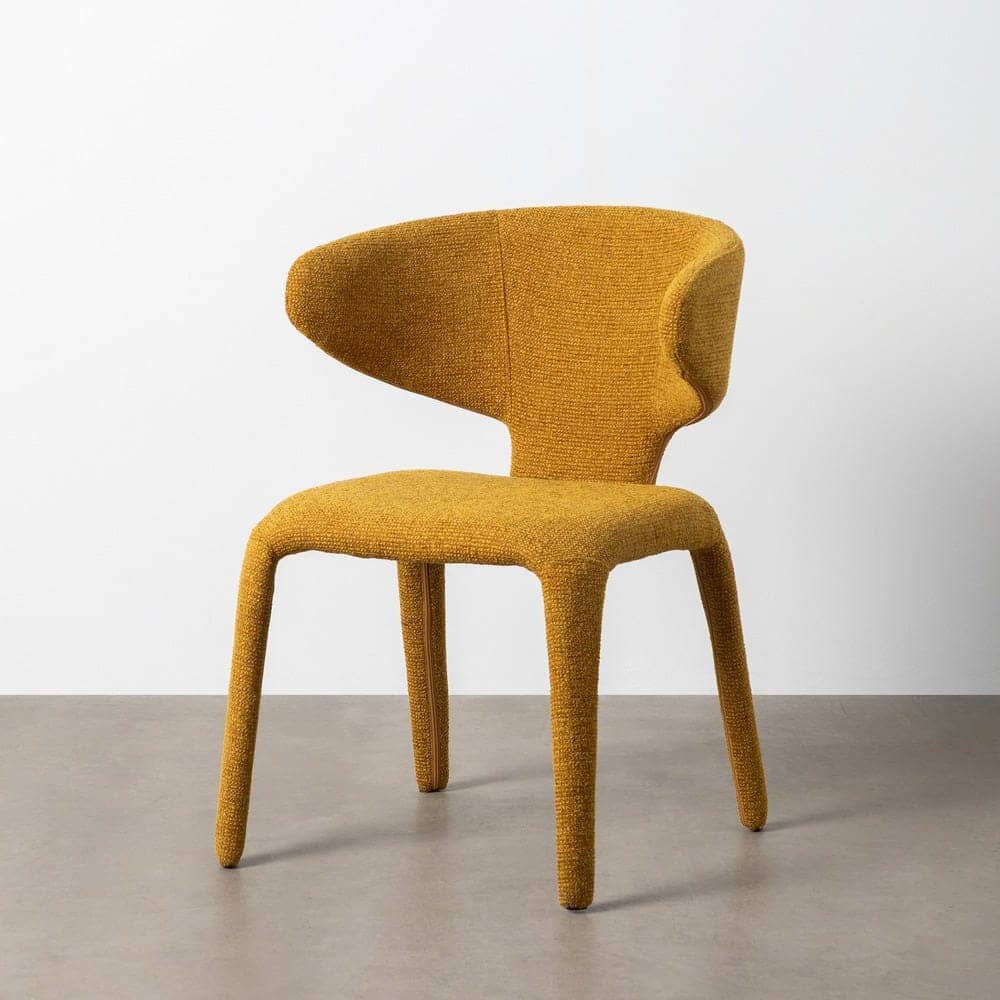 Silla Jaspeada Mostaza Tejido con Estructura de Metal 58x60x81 cm - Imagen 10