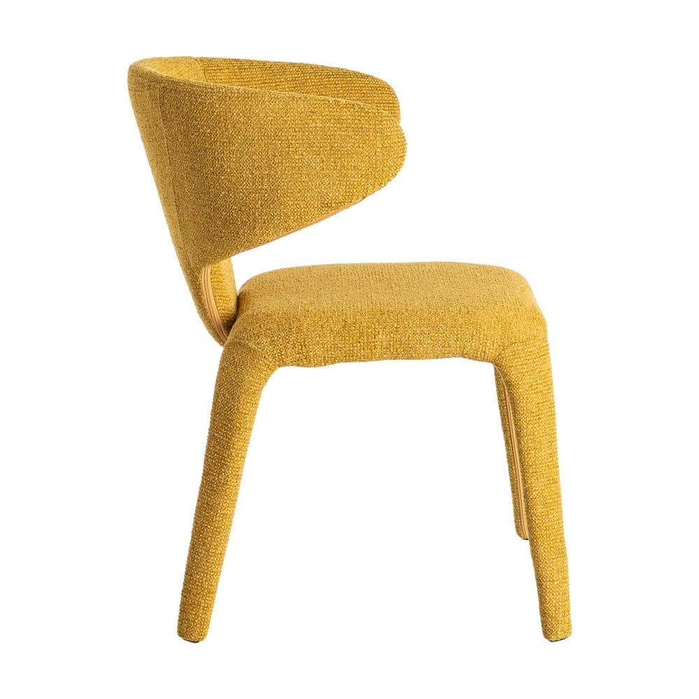 Silla Jaspeada Mostaza Tejido con Estructura de Metal 58x60x81 cm - Imagen 3