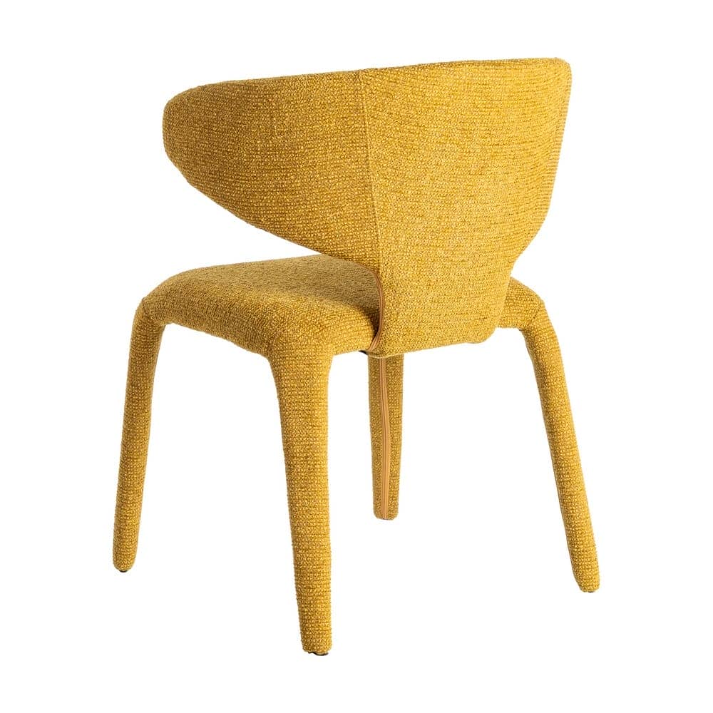 Silla Jaspeada Mostaza Tejido con Estructura de Metal 58x60x81 cm - Imagen 4