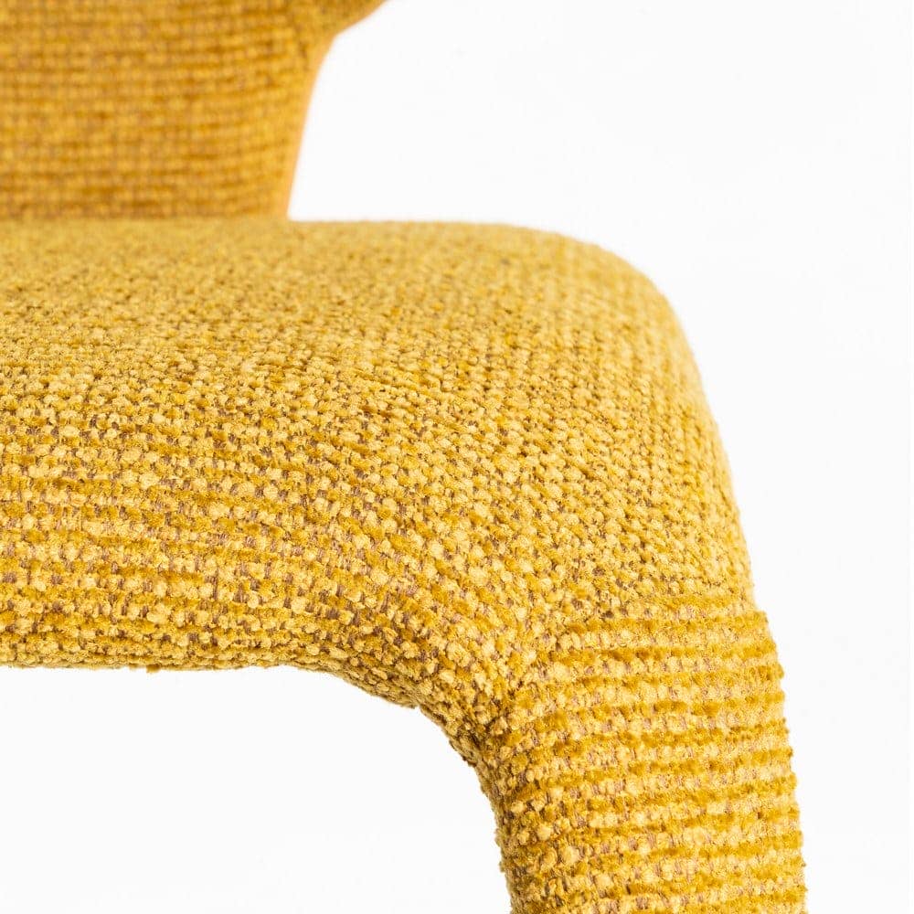 Silla Jaspeada Mostaza Tejido con Estructura de Metal 58x60x81 cm - Imagen 6