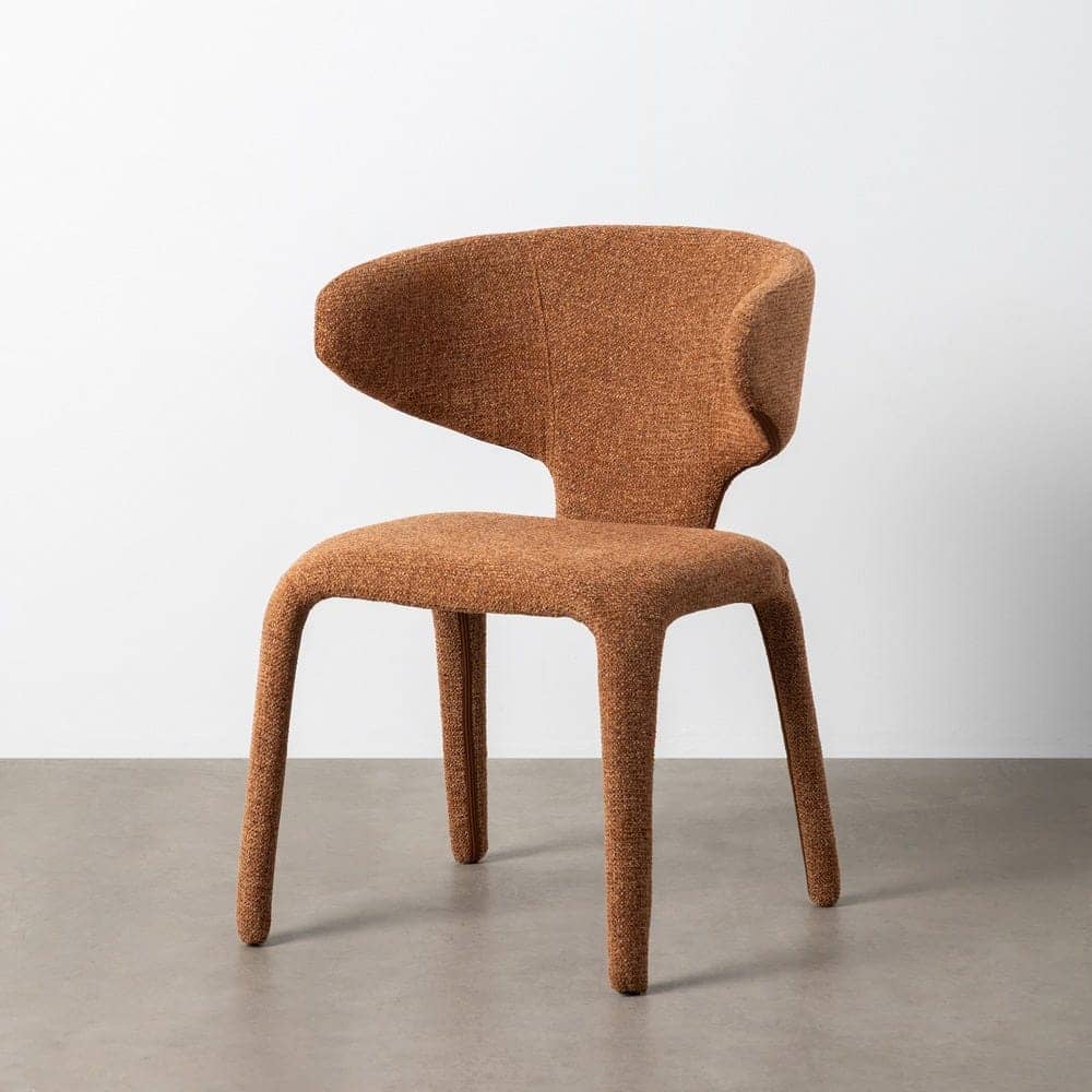 Silla Jaspeada Marrón de Tejido con Estructura de Metal 58x60x81 cm - Imagen 9