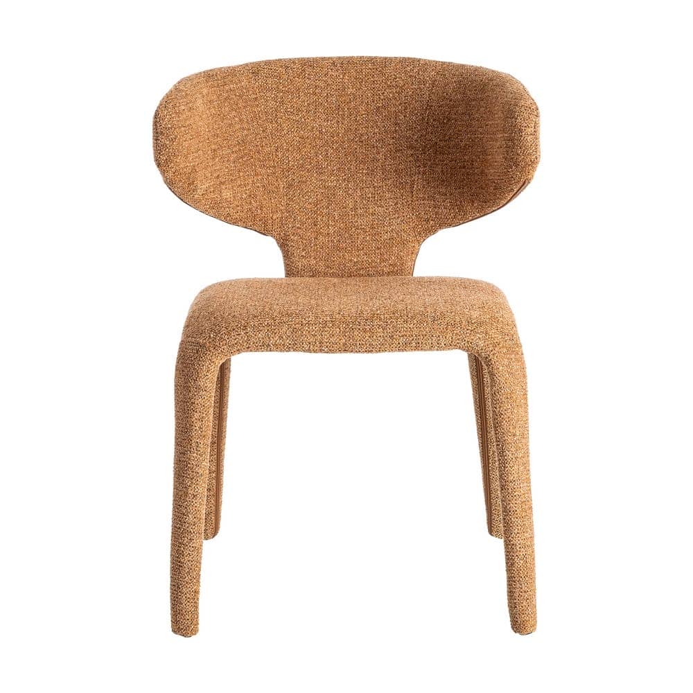 Silla Jaspeada Marrón de Tejido con Estructura de Metal 58x60x81 cm - Imagen 2