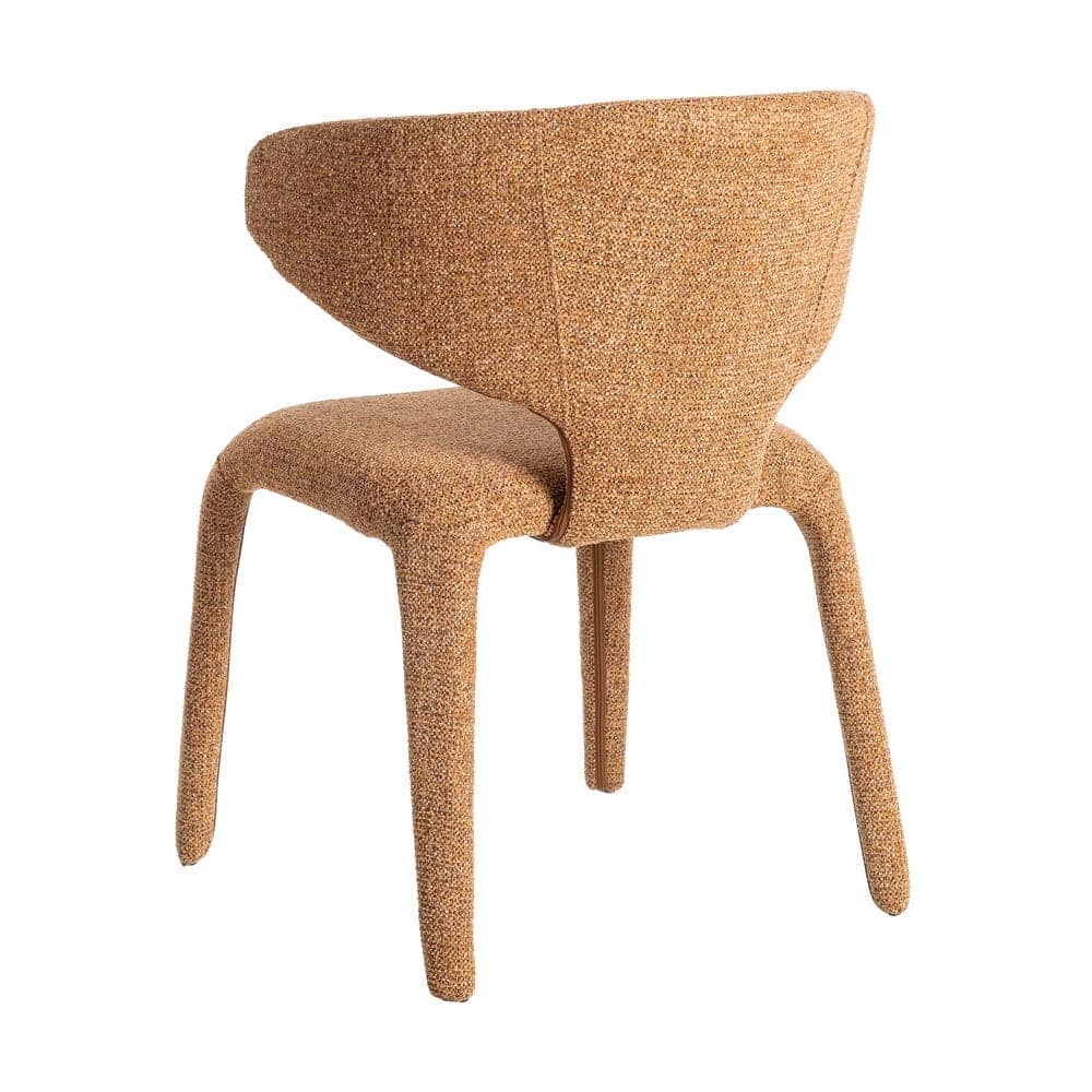 Silla Jaspeada Marrón de Tejido con Estructura de Metal 58x60x81 cm - Imagen 4