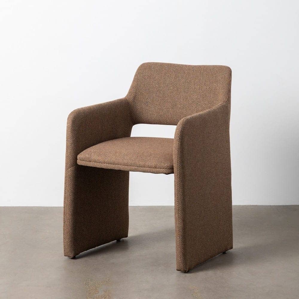 Silla Espiga Marrón Tejido con Estructura de Metal - 58x62,5x78 cm - Imagen 10