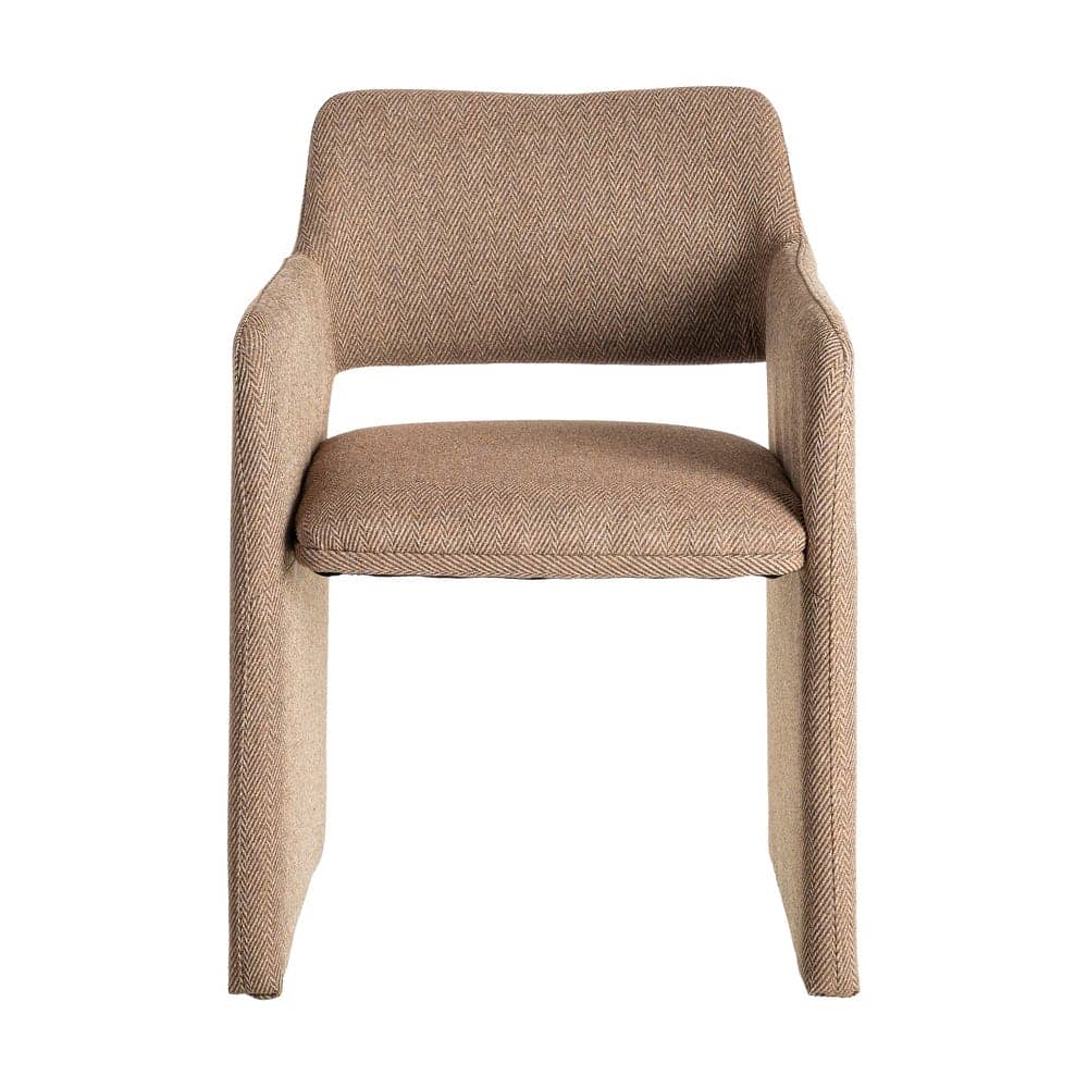 Silla Espiga Marrón Tejido con Estructura de Metal - 58x62,5x78 cm - Imagen 3