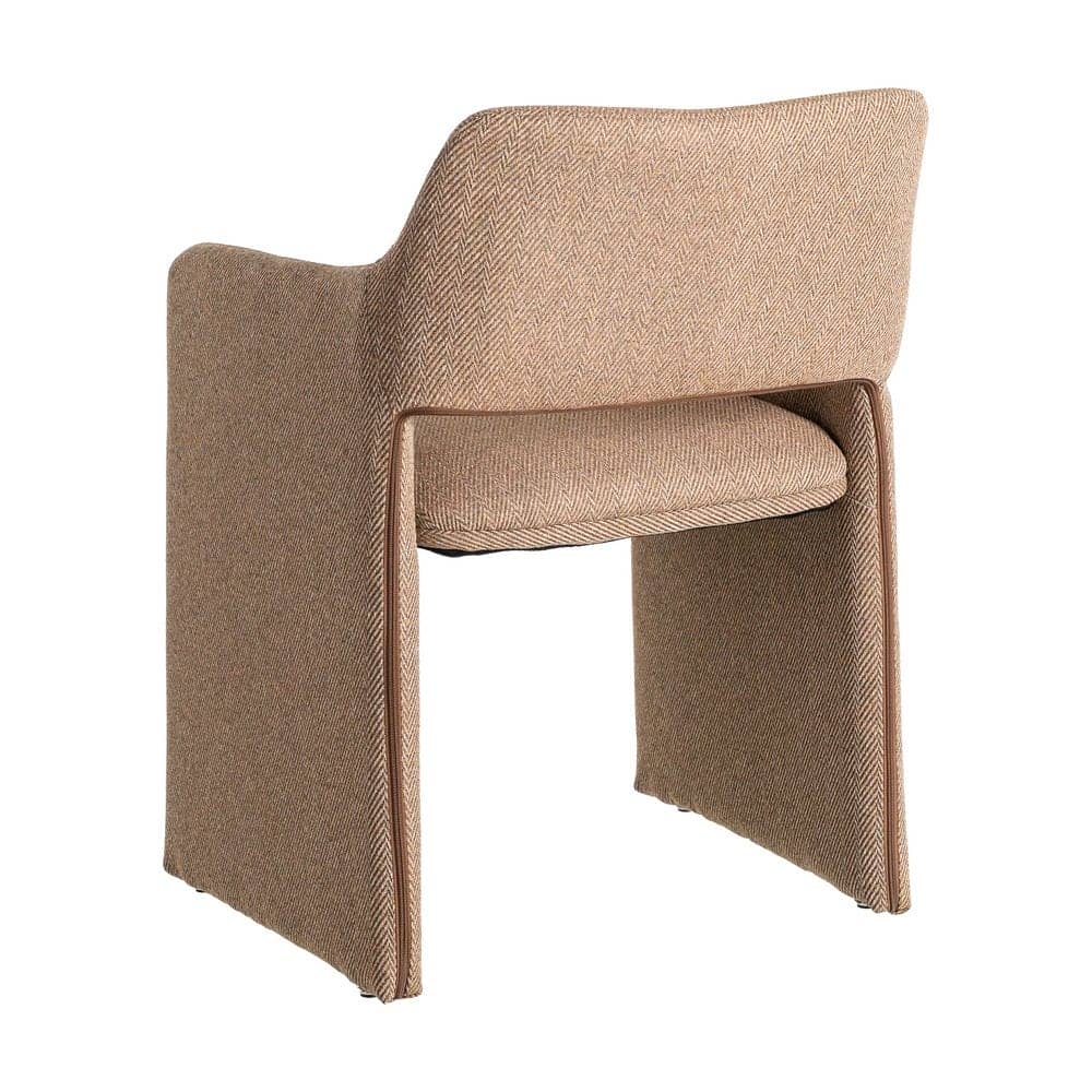 Silla Espiga Marrón Tejido con Estructura de Metal - 58x62,5x78 cm - Imagen 4