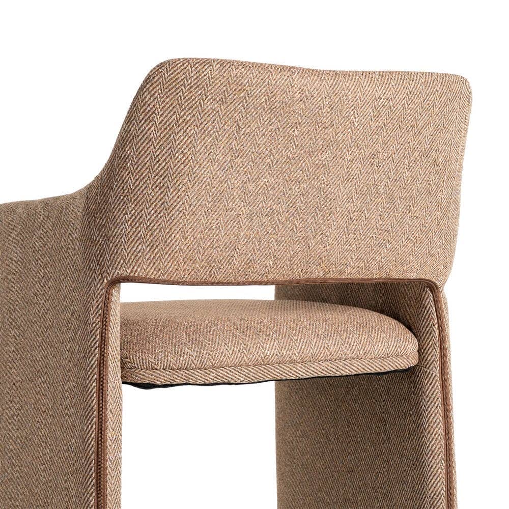 Silla Espiga Marrón Tejido con Estructura de Metal - 58x62,5x78 cm - Imagen 5