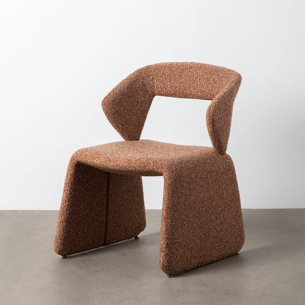 Silla de tejido salmón con estructura de metal, 59x63x81 cm - Imagen 10
