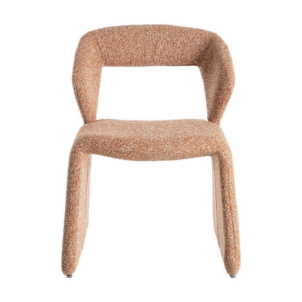 Silla de tejido salmón con estructura de metal, 59x63x81 cm - Imagen 2