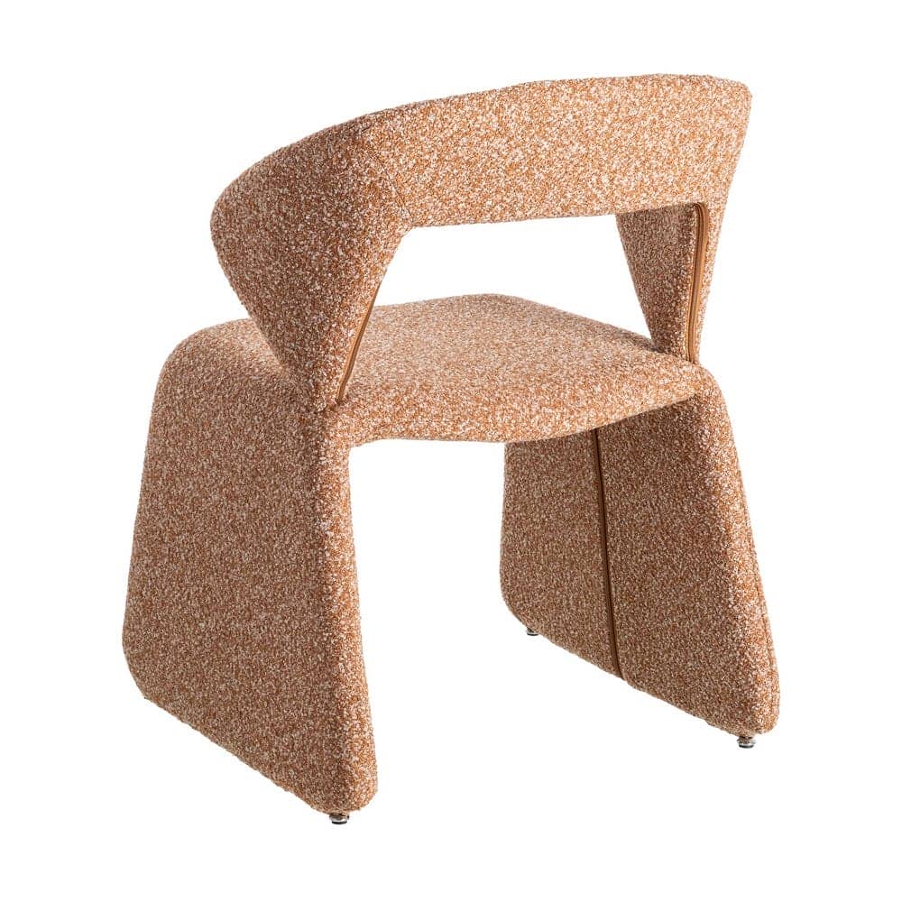 Silla de tejido salmón con estructura de metal, 59x63x81 cm - Imagen 4