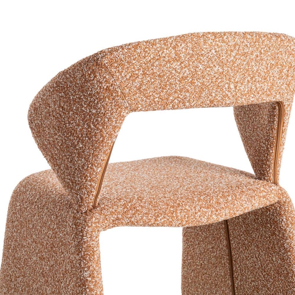 Silla de tejido salmón con estructura de metal, 59x63x81 cm - Imagen 5