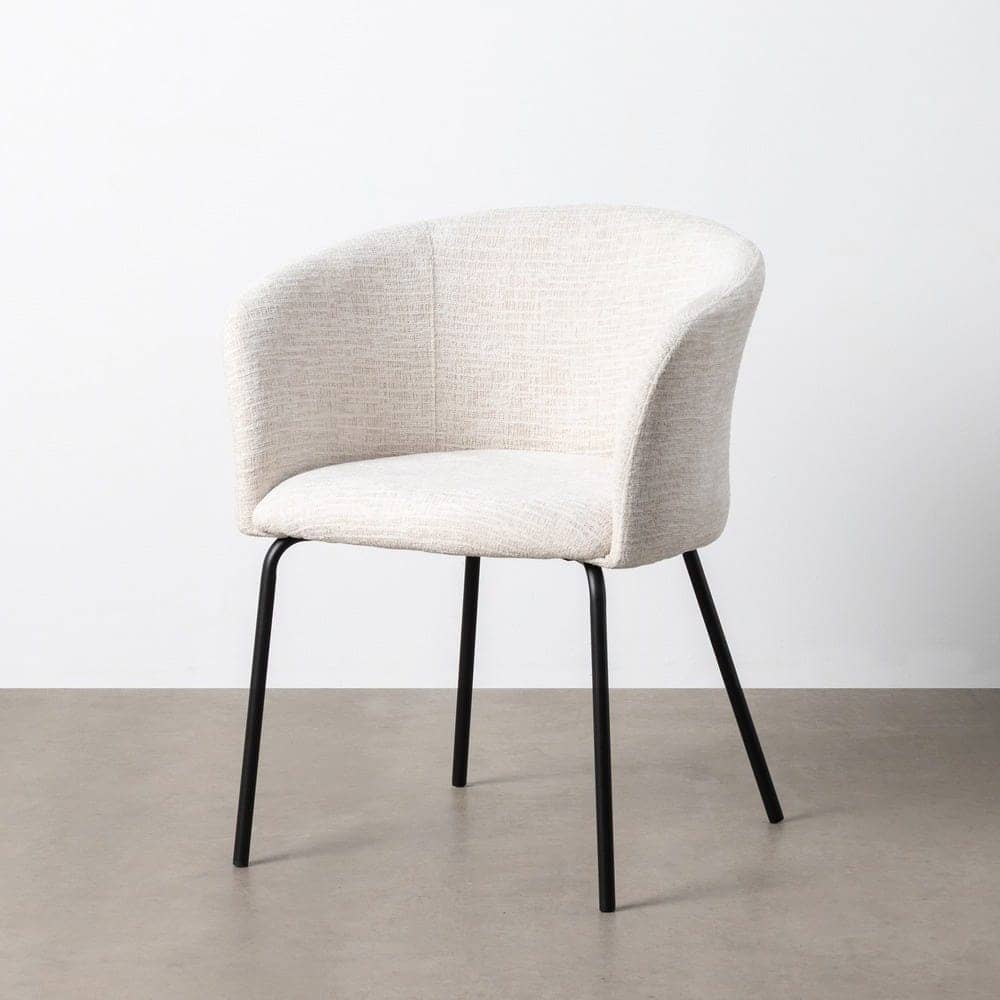 Silla de Tejido y Metal Crema 61x56x77,5 cm, No Apilable - Imagen 10
