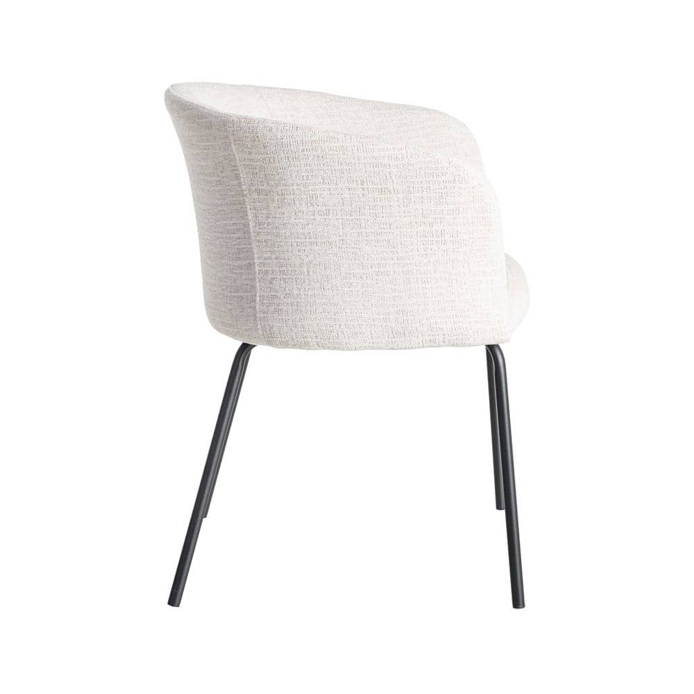 Silla de Tejido y Metal Crema 61x56x77,5 cm, No Apilable - Imagen 2