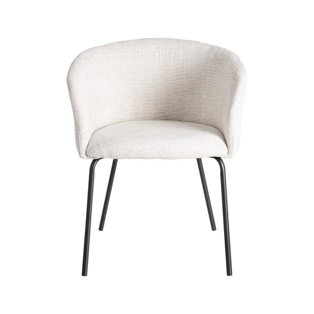 Silla de Tejido y Metal Crema 61x56x77,5 cm, No Apilable - Imagen 3