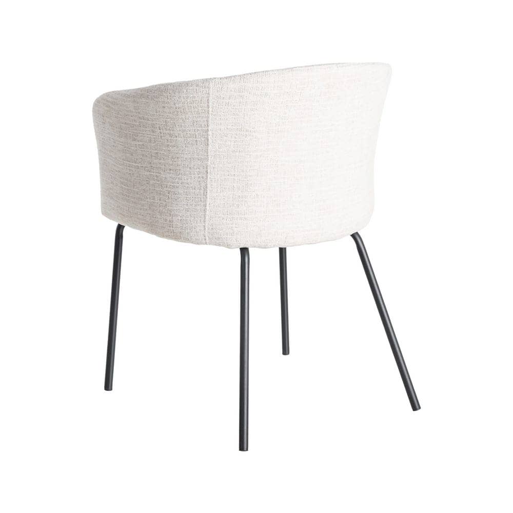 Silla de Tejido y Metal Crema 61x56x77,5 cm, No Apilable - Imagen 4