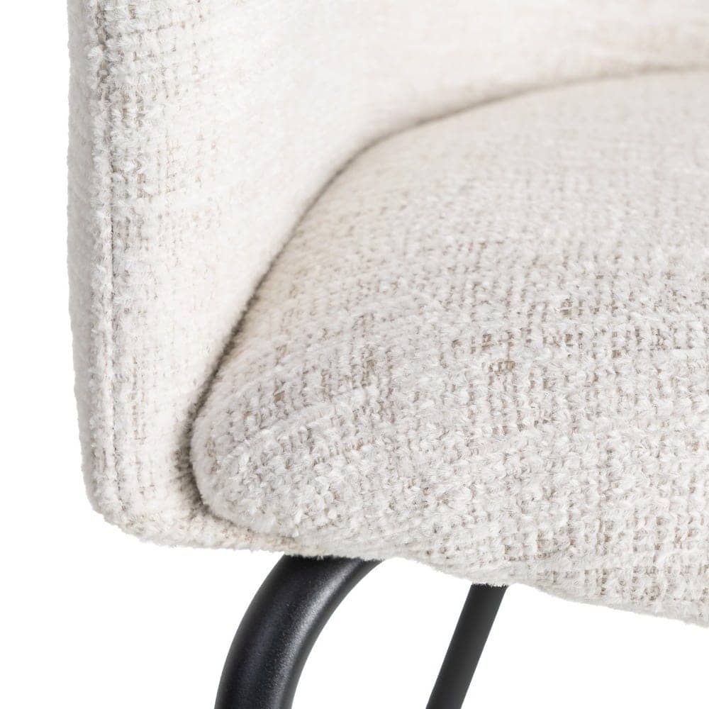Silla de Tejido y Metal Crema 61x56x77,5 cm, No Apilable - Imagen 7