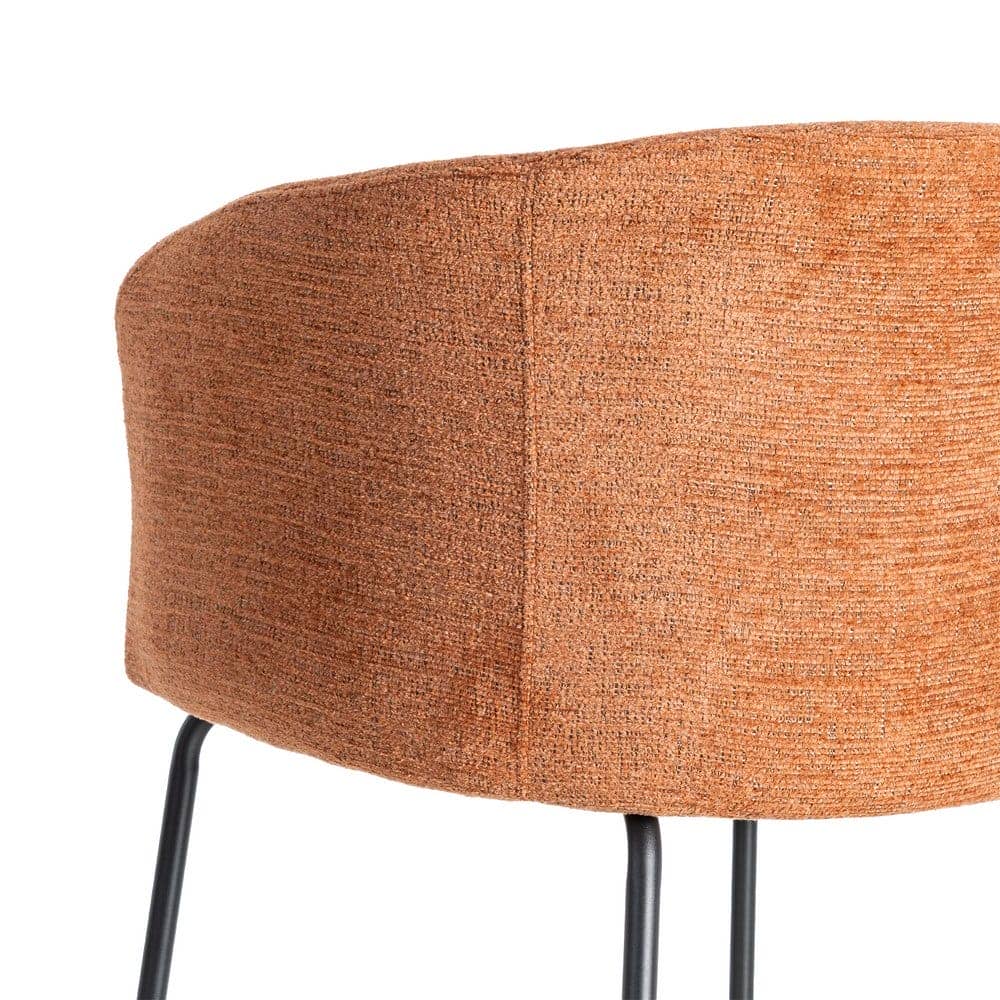 Silla de tejido y metal color calabaza, 61x56x77,5 cm, no apilable - Imagen 5