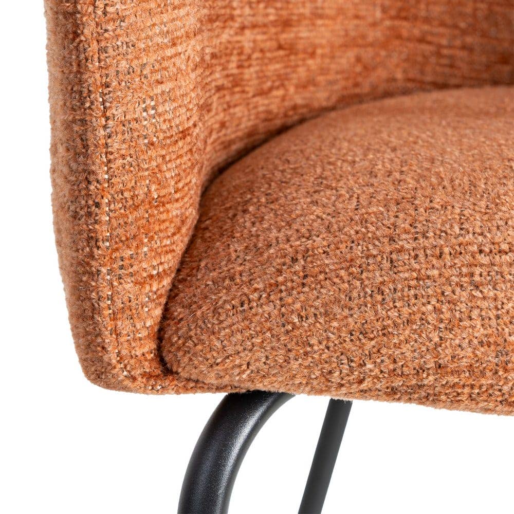 Silla de tejido y metal color calabaza, 61x56x77,5 cm, no apilable - Imagen 7