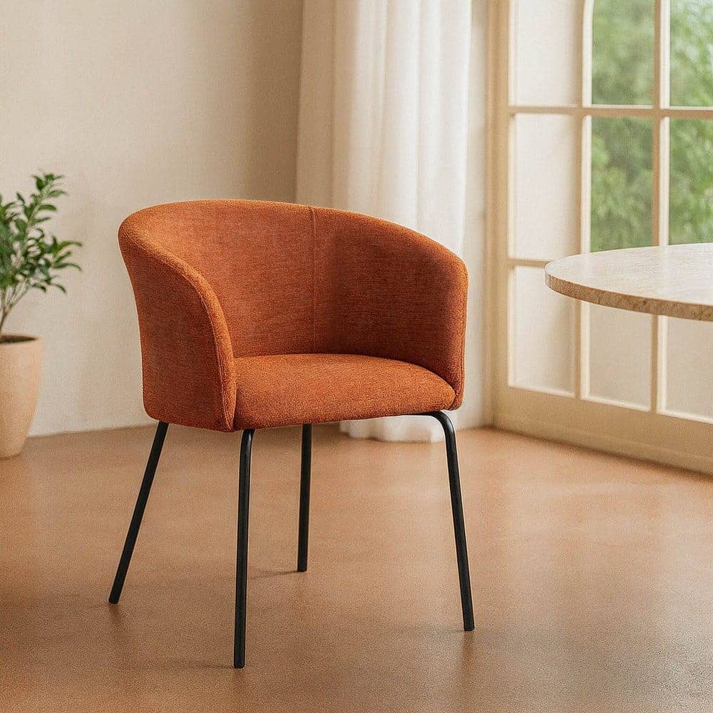 Silla de tejido y metal color calabaza, 61x56x77,5 cm, no apilable - Imagen 11