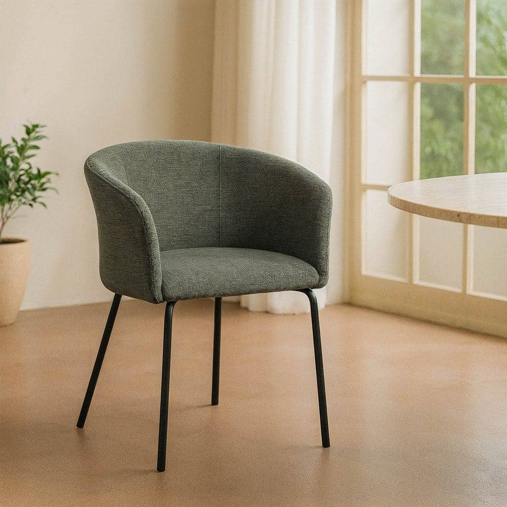 Silla Verde de Tejido y Metal, 60,5x55x78,5 cm, No Apilable - Imagen 11
