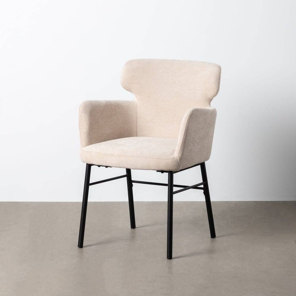 Silla de Comedor Crema Tejido-Metal 59,5x62,5x86 cm, No Apilable - Imagen 9