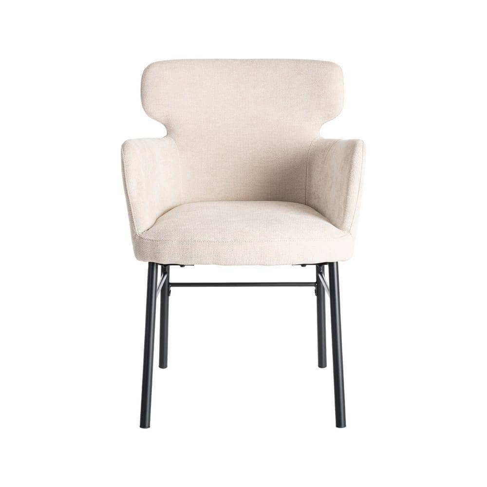 Silla de Comedor Crema Tejido-Metal 59,5x62,5x86 cm, No Apilable - Imagen 2