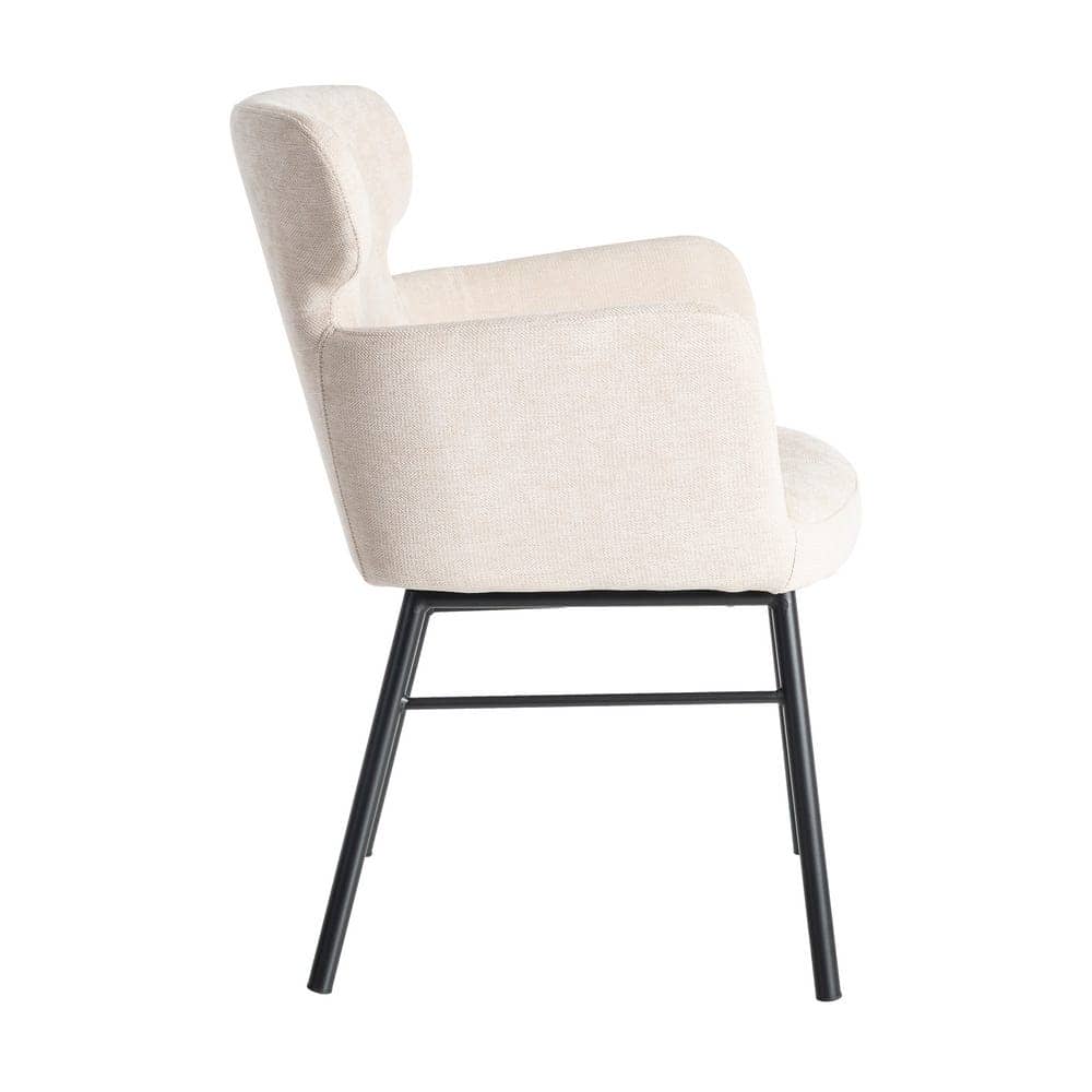 Silla de Comedor Crema Tejido-Metal 59,5x62,5x86 cm, No Apilable - Imagen 3