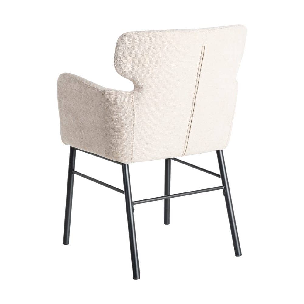 Silla de Comedor Crema Tejido-Metal 59,5x62,5x86 cm, No Apilable - Imagen 4