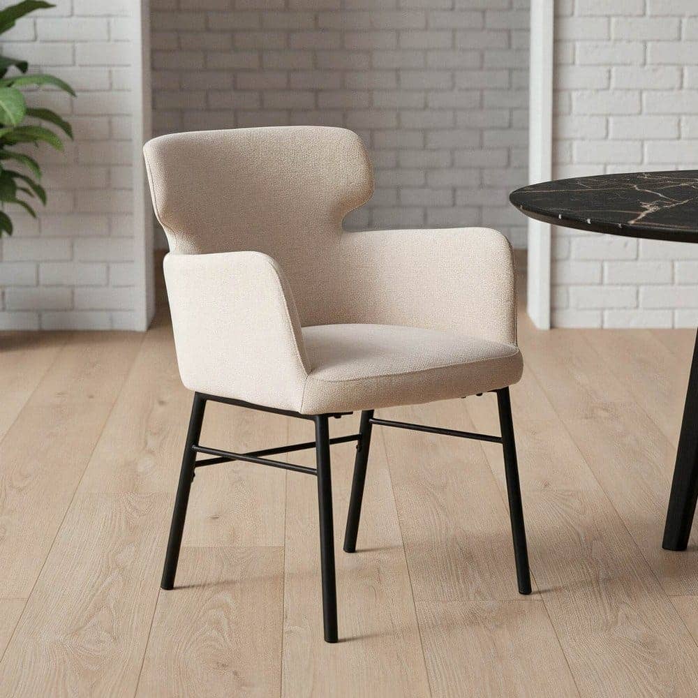 Silla de Comedor Crema Tejido-Metal 59,5x62,5x86 cm, No Apilable - Imagen 10