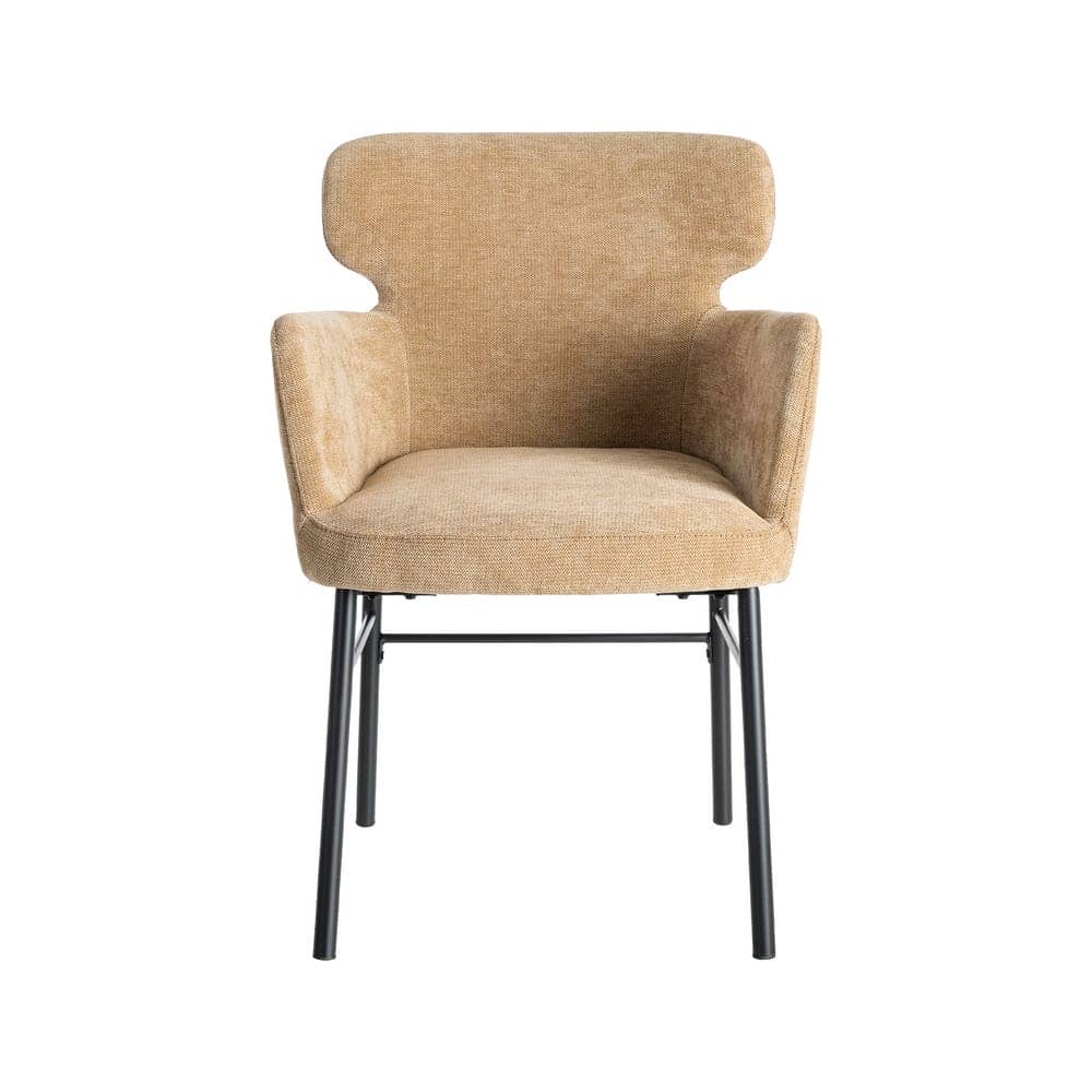 Silla Beige de Tejido y Metal, 59,5x62,5x86 cm, No Apilable - Imagen 2