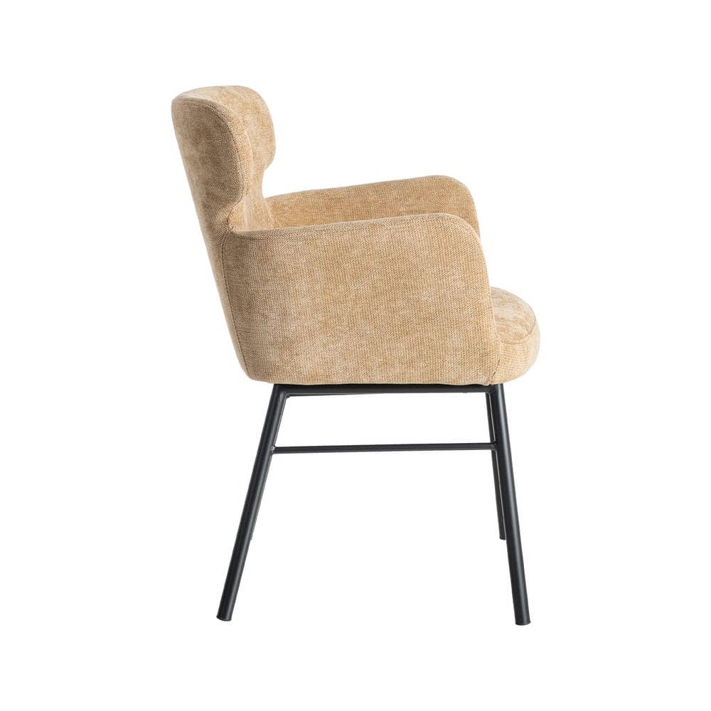 Silla Beige de Tejido y Metal, 59,5x62,5x86 cm, No Apilable - Imagen 3