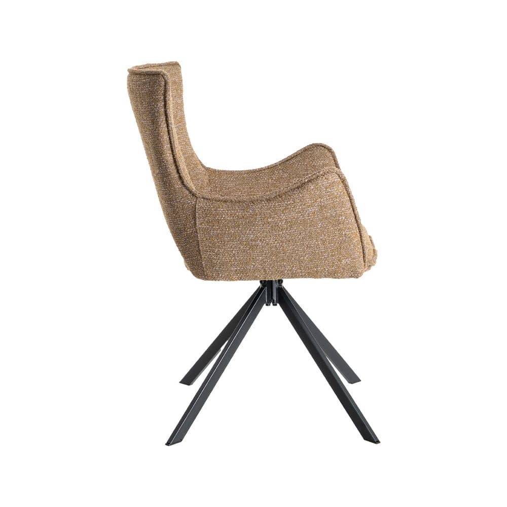 Silla Beige de Tejido y Metal, 58,5x60x86,5 cm, No Apilable - Imagen 2