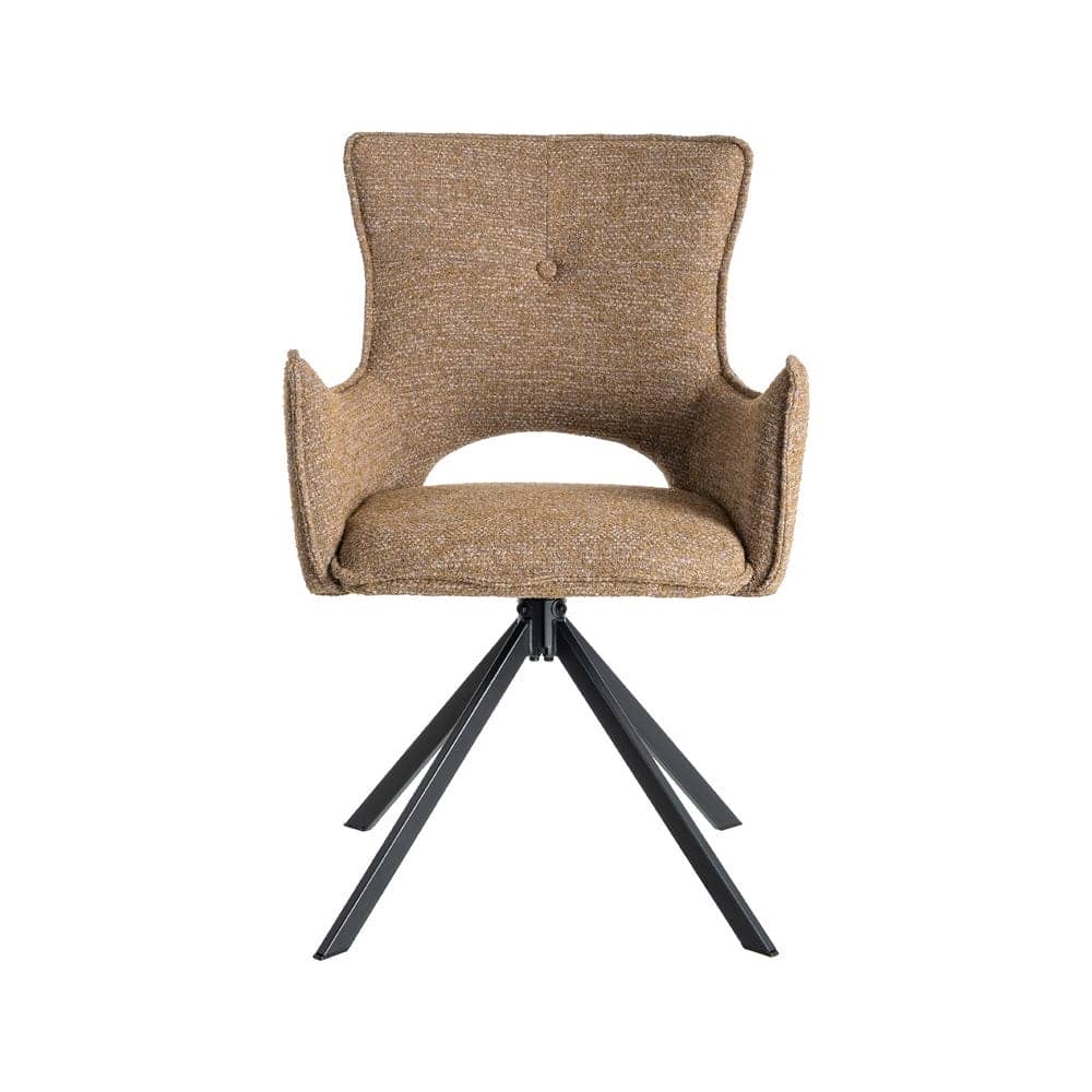Silla Beige de Tejido y Metal, 58,5x60x86,5 cm, No Apilable - Imagen 3