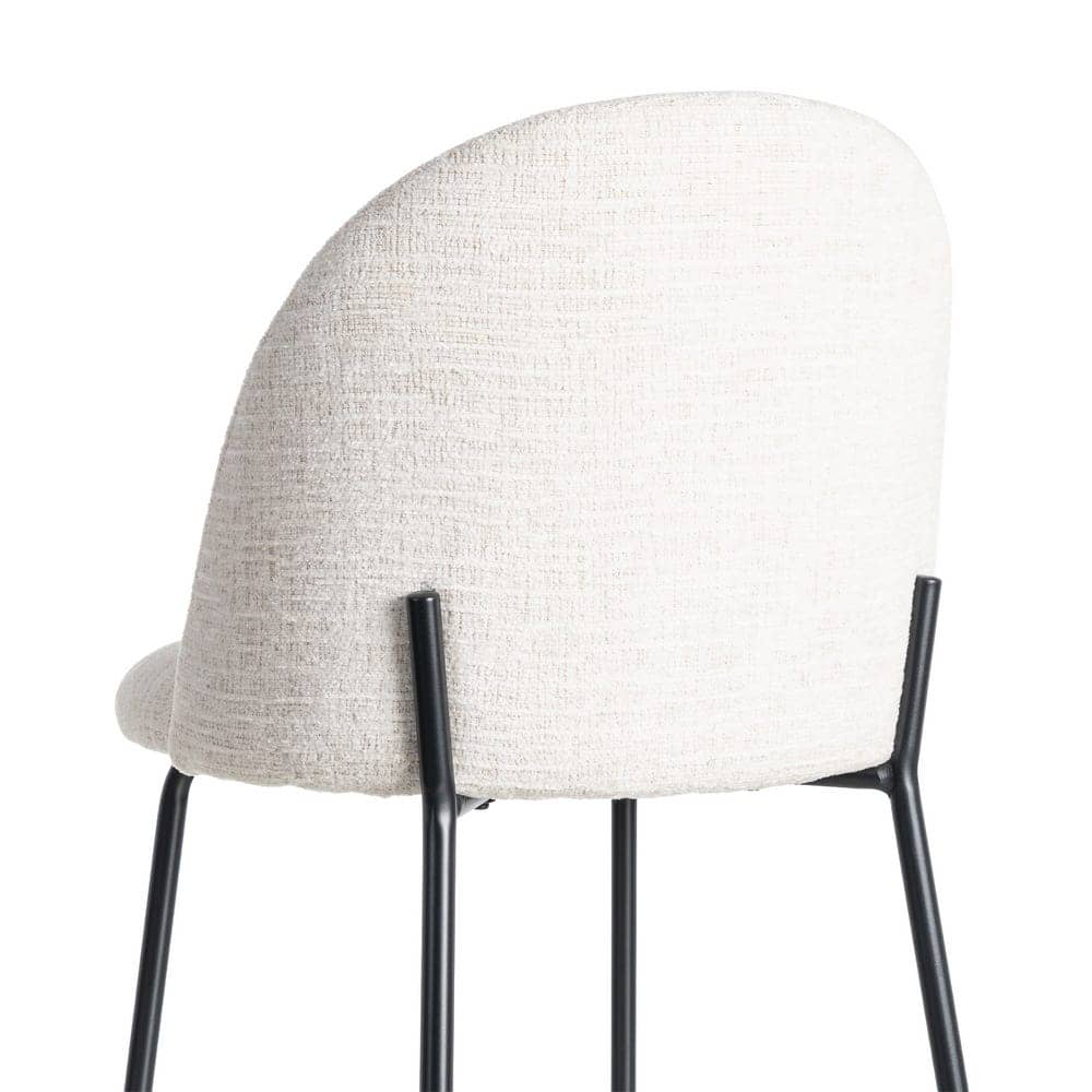 Silla Crema Tejido-Metal con Patas de Hierro Negro 49x48x80 cm - Imagen 5